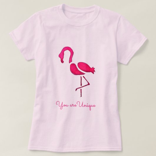 Roze flamingo unieke pop kunst t-shirt (Design voorkant)
