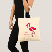 Roze flamingo unieke pop kunst tote bag (Voorkant (product))