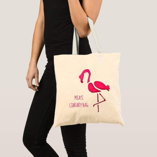 Roze flamingo unieke pop kunst tote bag (Voorkant (product))