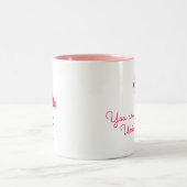 Roze flamingo unieke pop kunst tweekleurige koffiemok (Center)