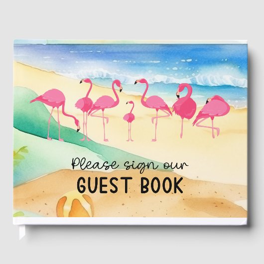 Roze Flamingo Vacation Rental Guest Book Gastenboek (Voorkant)