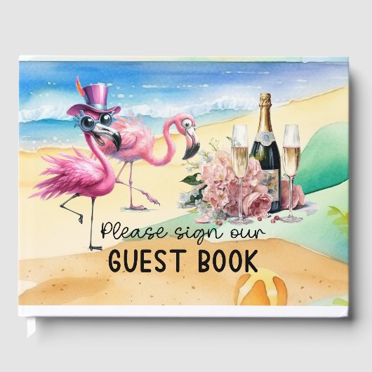 Roze Flamingo Vacation Rental Guest Book Gastenboek (Voorkant)