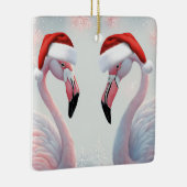 Roze Flamingo Vakantie Kerstmis Keramisch Ornament (Rechts)