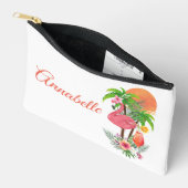 Roze Flamingo Vakantie Kleine Accessoirezak Etui (Open)