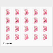 Roze FLAMINGO VALENTIJN Vierkante Sticker (Vel)