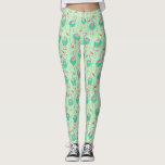 Roze Flamingo Varens Tropisch Groen Zomerpatroon Leggings<br><div class="desc">Je zult helemaal uniek zijn in deze unieke tropische flamingo leggings. Geïnspireerd door retro, gestileerde Art Deco motieven en thema's uit de Jazz Age, hebben deze all-over-print leggings een origineel roze flamingo vogelpatroon met kleurrijke varens en geometrische vormen. Het ontwerp is gemaakt in tinten van helder zomergroen met perzikkleurige oranje...</div>