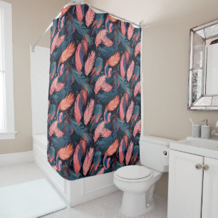 Roze Flamingo Veren Tropisch thema patroon Douchegordijn