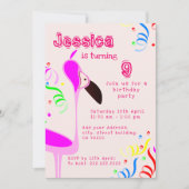 Roze Flamingo Verjaardag Kaart (Voorkant)