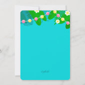 Roze Flamingo Verjaardag uitnodiging (Achterkant)