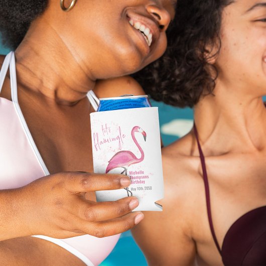 Roze Flamingo Verjaardagsfeest Custom Blikjeskoeler