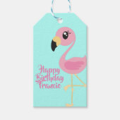 Roze Flamingo Verjaardagsfeestje Dank u Gift Cadeaulabel (Voorkant)
