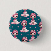 Roze Flamingo Verjaardagsfeestje Ronde Button 3,2 Cm (Voorkant)