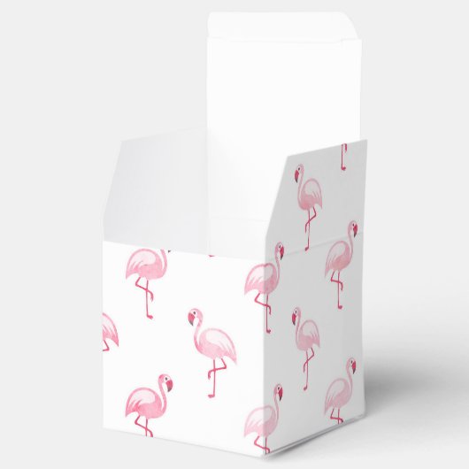 Roze Flamingo Verjaardagsfeestpatroon Bedankdoosjes (Geopend)