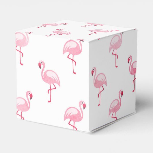 Roze Flamingo Verjaardagsfeestpatroon Bedankdoosjes (Achterkant)