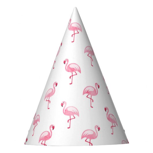 Roze Flamingo Verjaardagsfeestpatroon Feesthoedjes (Voorkant)