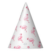 Roze Flamingo Verjaardagsfeestpatroon Feesthoedjes (Links)