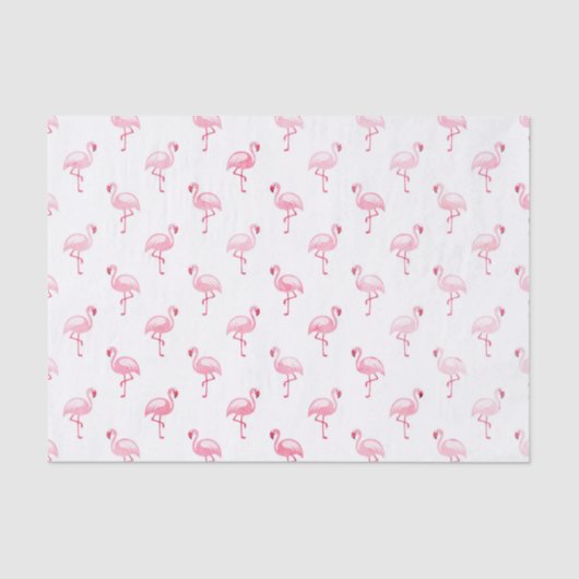 Roze Flamingo Verjaardagsfeestpatroon Tissuepapier (Voorkant)