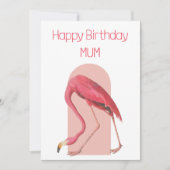  roze flamingo verjaardagskaart feestdagenkaart (Voorkant)