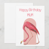  roze flamingo verjaardagskaart feestdagenkaart (Voorkant / Achterkant)