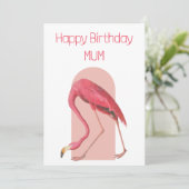  roze flamingo verjaardagskaart feestdagenkaart (Staand voorkant)