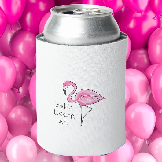 Roze Flamingo Verloofde Bruid Drijft Koppel Tribe Blikjeskoeler