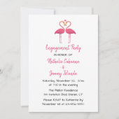 Roze Flamingo Verlovingsfeest Tropisch strand Kaart (Voorkant)