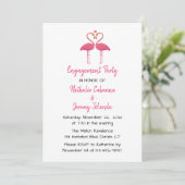 Roze Flamingo Verlovingsfeest Tropisch strand Kaart (Staand voorkant)