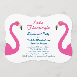 Roze Flamingo Verlovingsfeest Uitnodiging