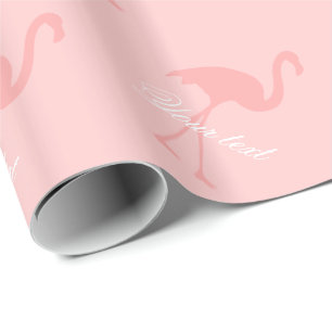Roze flamingo verpakkend document   cadeaupapier