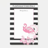 Roze Flamingo Vibes Alleen Zwart & Wit Gestreept Post-it® Notes (Voorkant)