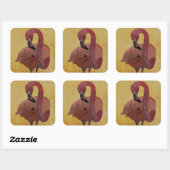 ROZE FLAMINGO VIERKANTE STICKER (Vel)