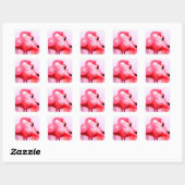 Roze Flamingo Vierkante Sticker (Vel)