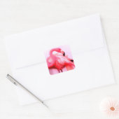 Roze Flamingo Vierkante Sticker (Envelop)