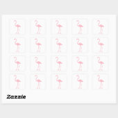 Roze Flamingo Vierkante Sticker (Vel)