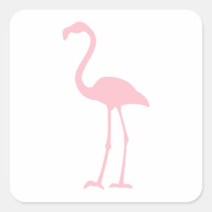 Roze Flamingo Vierkante Sticker