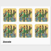 ROZE FLAMINGO VIERKANTE STICKER (Vel)