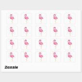 Roze Flamingo Vierkante Sticker (Vel)