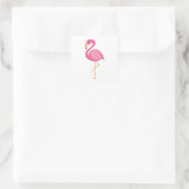 Roze Flamingo Vierkante Sticker (Tas)