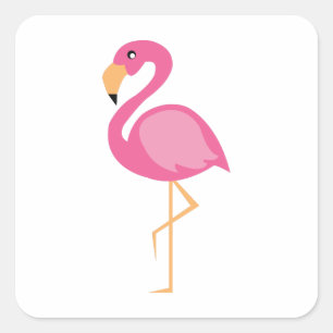 Roze Flamingo Vierkante Sticker