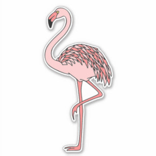 Roze flamingo vinyl sticker