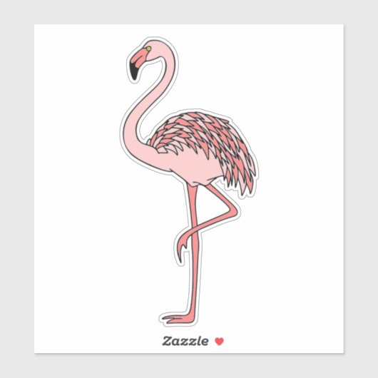 Roze flamingo vinyl sticker (Vel)