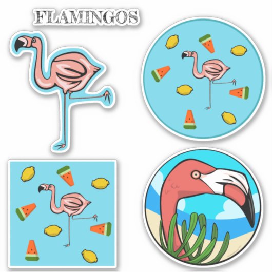 Roze Flamingo Vinyl Stickers (Voorkant)
