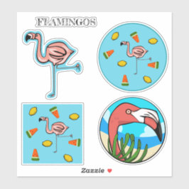 Roze Flamingo Vinyl Stickers