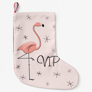 Roze Flamingo VIP kous eenzijdig Kleine Kerstsok