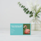 Roze Flamingo Visitekaartje (Staand voorkant)