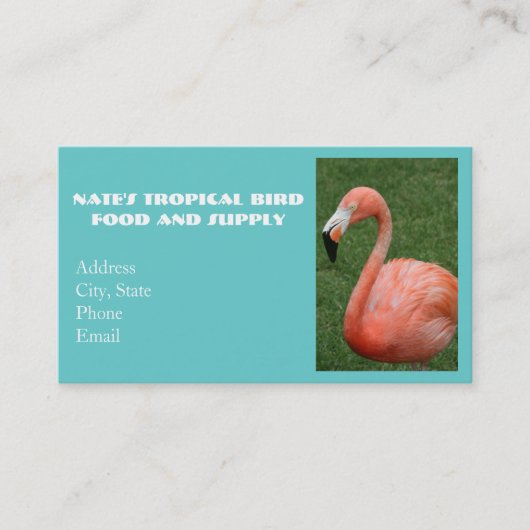 Roze Flamingo Visitekaartje (Voorkant)