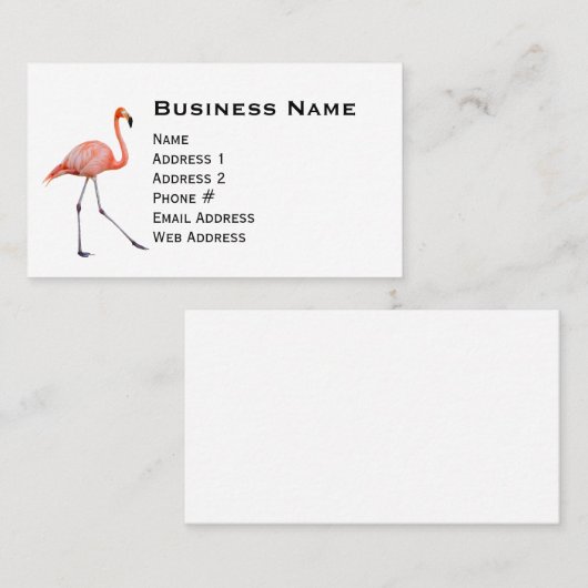 Roze Flamingo Visitekaartje (Voorkant / Achterkant)