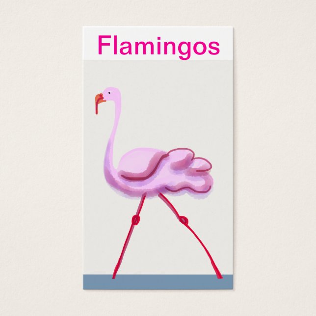 Roze flamingo visitekaartje (Voorkant)