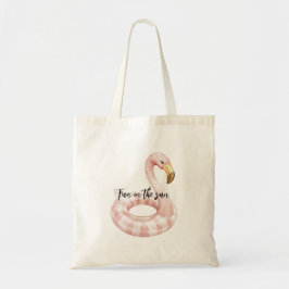 Roze Flamingo Vlot Surfplank Tote Bag