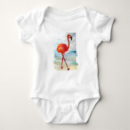 Roze Flamingo Vogel Baby Jersey Bodysuit